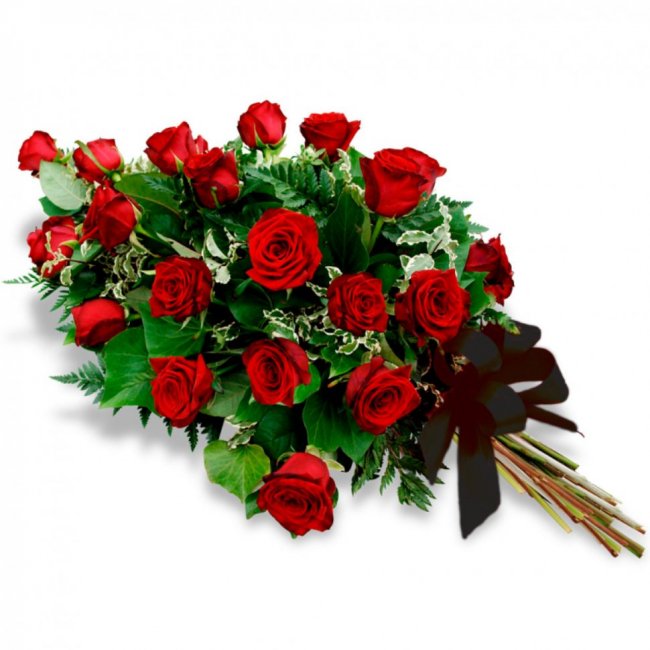 Букет цветов "Траурные красные розы" Букет цветов "Траурные красные розы"